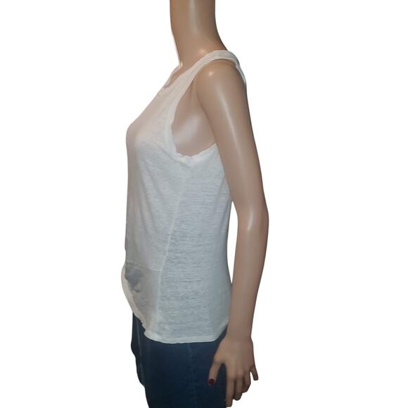 ATHLETA Size S Twist Knot Zephyr Linen Sleeveless Active Tank White - Picture 4 of 9